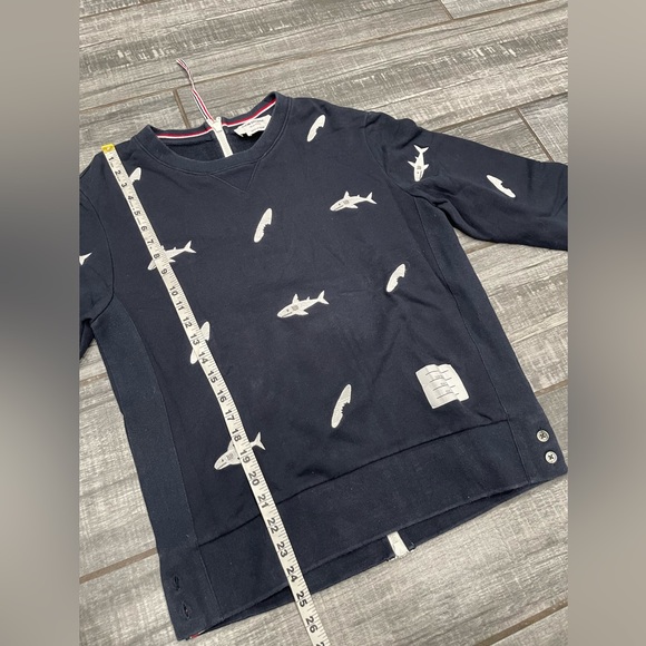 Thom Browne Embroidered Shark & Surfboard Crew Sweat Zippered Size 1 - Picture 10 of 12